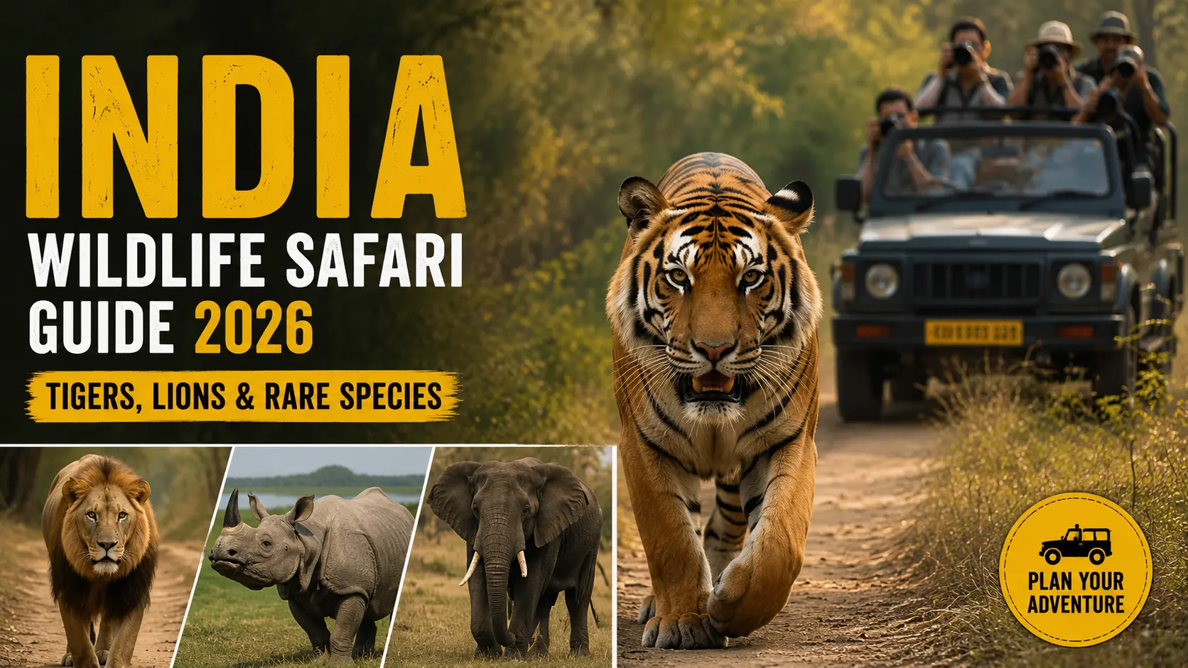 Complete India Wildlife Safari Guide 2026: Best Parks for Tigers, Lions & Rare Species